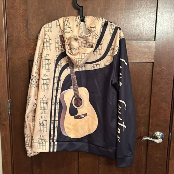 NWT. Love Guitar Zip Front Hoodie - Picture 2 of 5